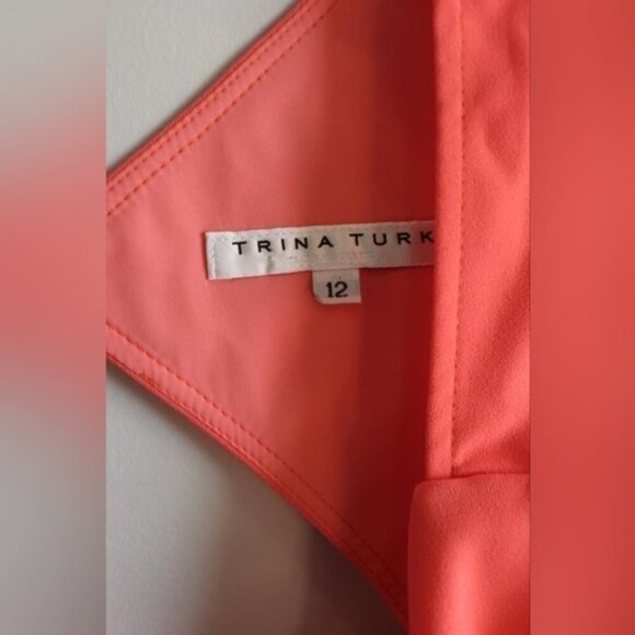 Trina Turk Women’s Coral Crepe Josephine Cold-Shoulder Ruffle Jumpsuit. … - Picture 6 of 14